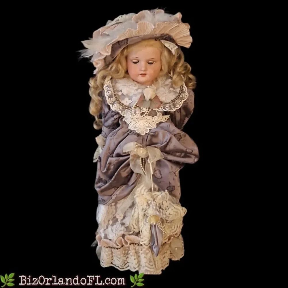 VINTAGE: Armand Mersaille 370 Lavender Victorian Style Porcelain Doll Germany